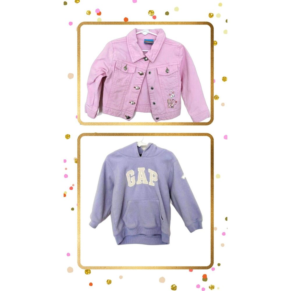 Toddler 3T Baby Gap Purple Hoodie and P.Y.T. Pink Snap Jacket Bundle of 2